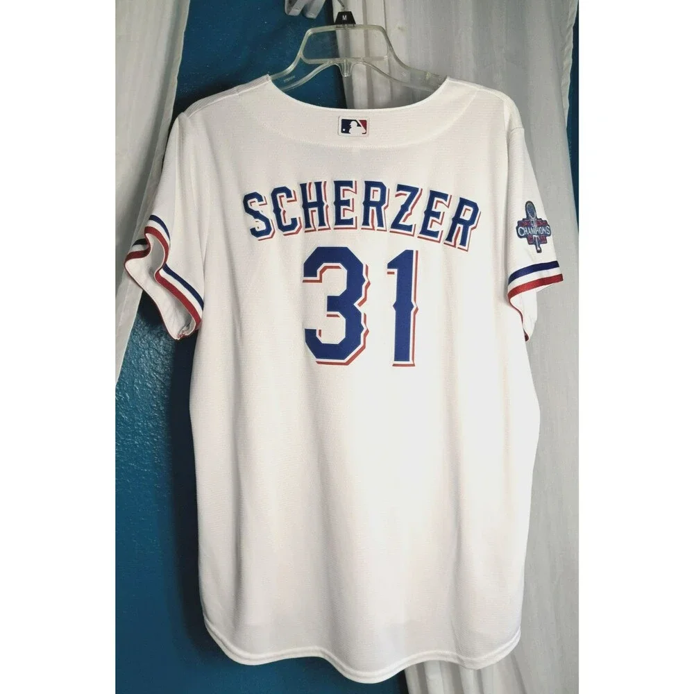 Nike 2023 World Champions Texas Rangers Max Scherzer Womens Jersey MLB SZ XXL